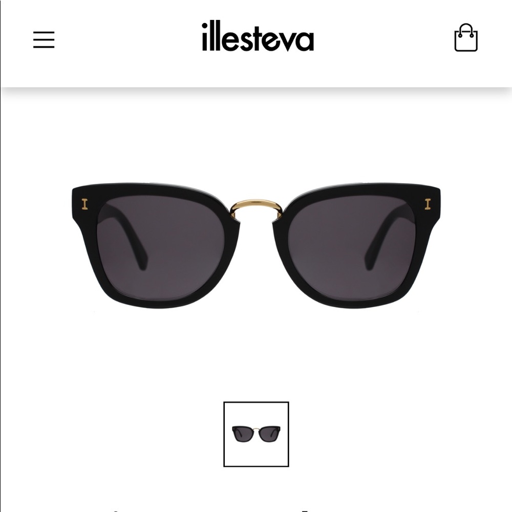 Illesteva Positano Sunglasses in Black/Gold/Gray